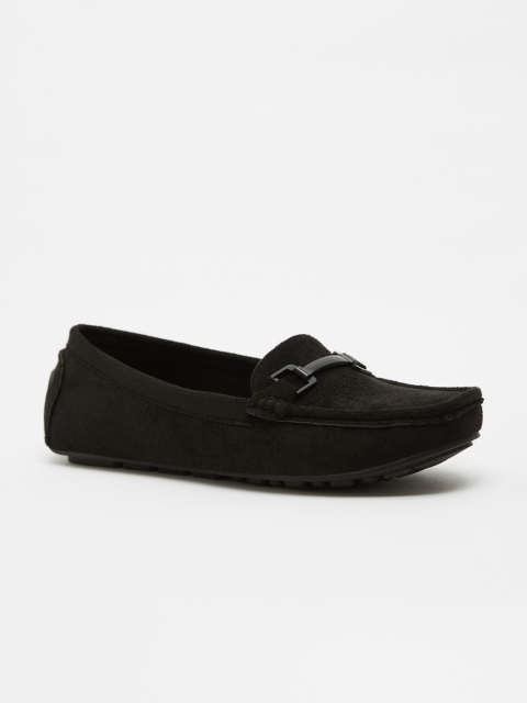 

Shoexpress Women Black Driving Shoes with Metal Accent