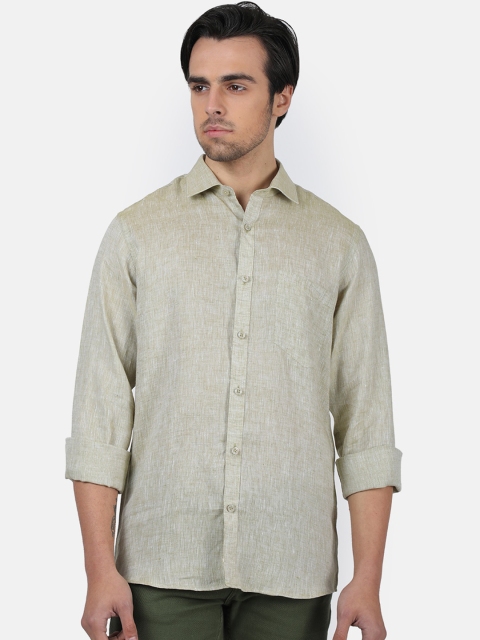 

Monte Carlo Men Brown Regular Fit Solid Linen Casual Shirt