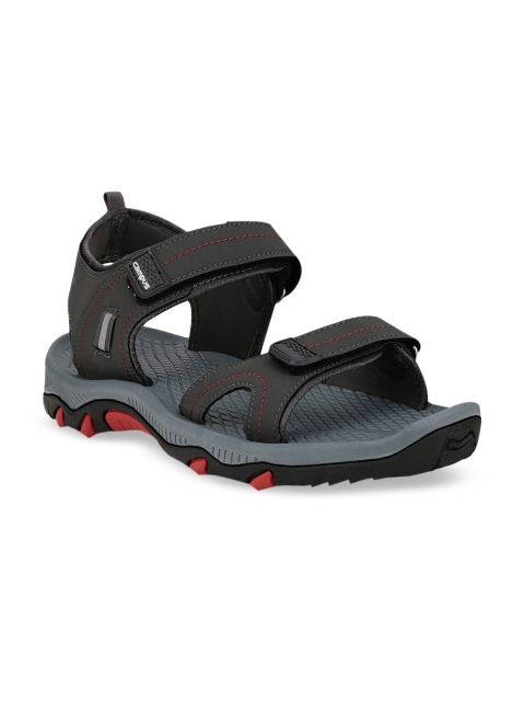 

Campus Men Grey Melange & Black Colourblocked Sports Sandals