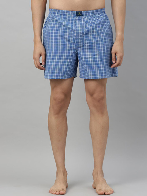 

Joven Men Blue & White Checked Cotton Boxers-JB1C-JB105
