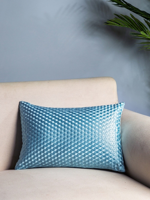 

Pure Home and Living Blue Set of Single Geometric Rectangle Cushion Covers