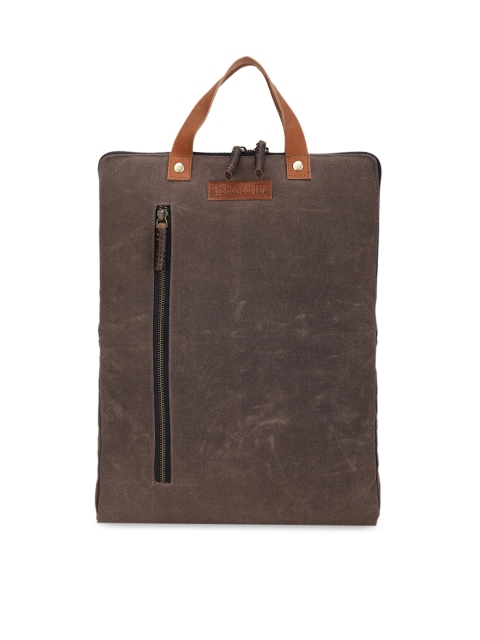The House of Tara Unisex Brown Solid 15" Laptop Bag