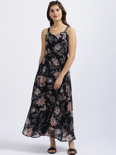 

Zink London Women Black Printed Maxi Dress