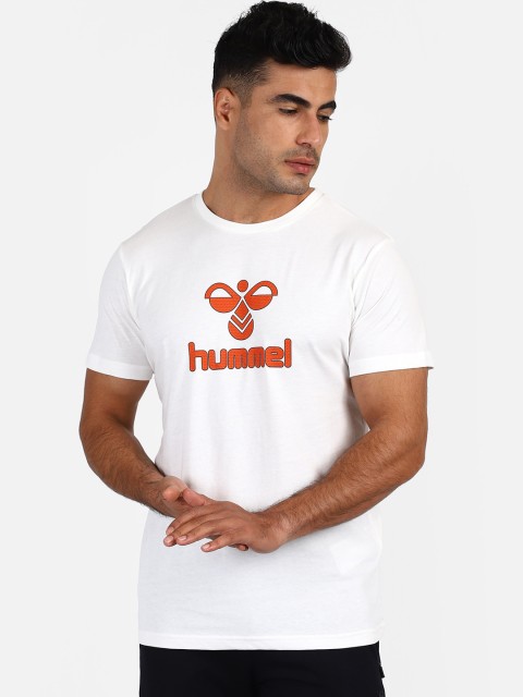 

hummel Men White Printed Round Neck T-shirt