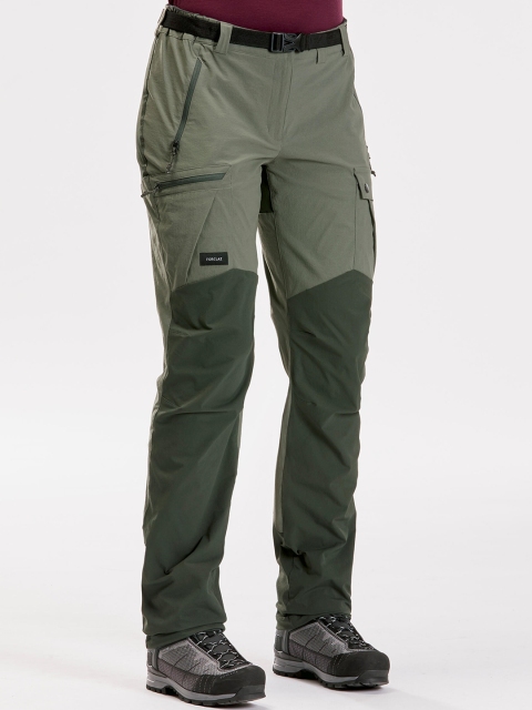 

FORCLAZ By Decathlon Women Khaki Regular Fit Solid Trekking Trousers TREK 500
