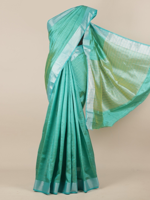 

Pothys Sea Green Woven Design Jute Silk Saree