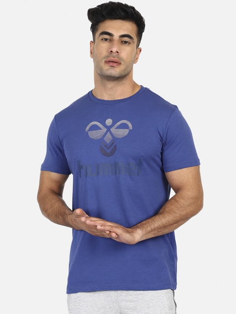 

hummel Men Blue Printed Round Neck T-shirt