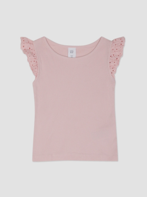 

GAP Toddler Girl Pink Eyelet Cap Sleeve Top