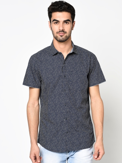 

METTLE Men Blue Regular Fit Printed Casual Shirt