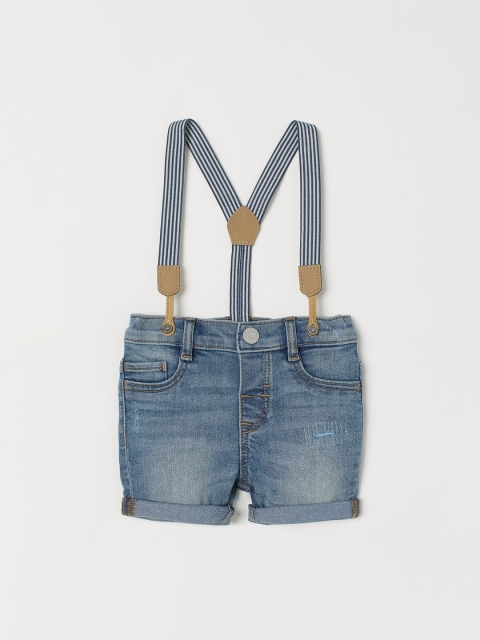 

H&M Boys Blue Denim Shorts and Braces