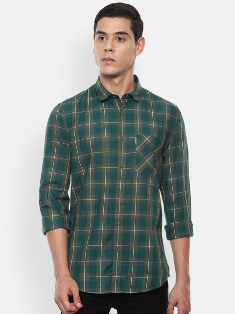 

Louis Philippe Jeans Men Green Slim Fit Checked Casual Shirt