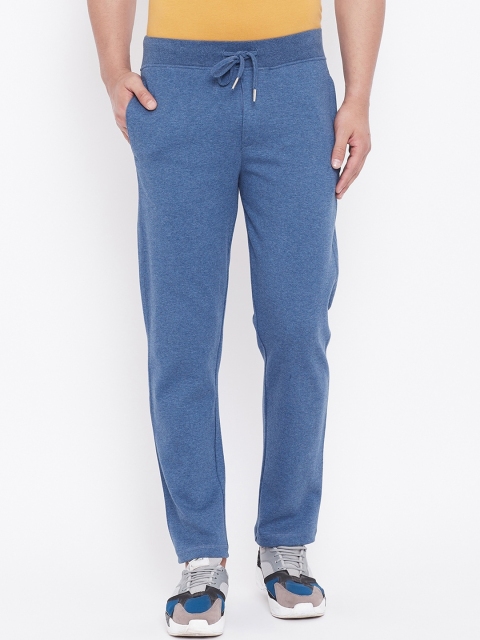 

HARBORNBAY Men Blue Solid Straight-Fit Track Pants