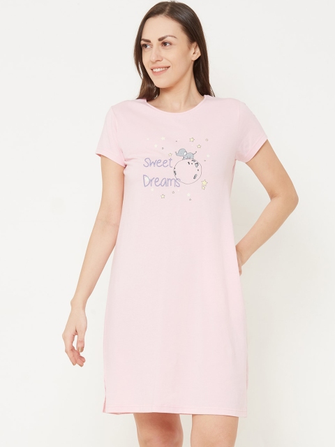 

Sweet Dreams Pink & Blue Printed Nightdress