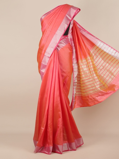 

Pothys Pink Woven Design Jute Silk Saree