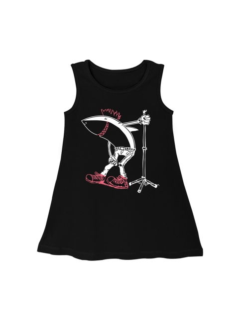 

You Got Plan B Girls Black Printed A-Line Dress