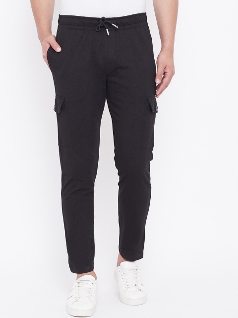 

HARBORNBAY Men Black Solid Straight-Fit Track Pants