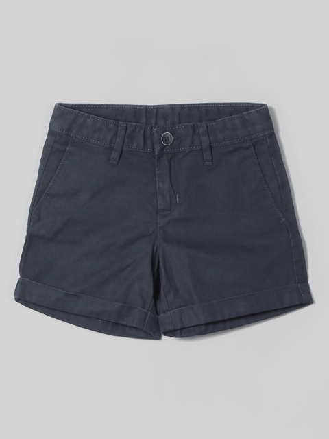 

GAP Girls Blue Solid Slim Fit Cotton Shorts
