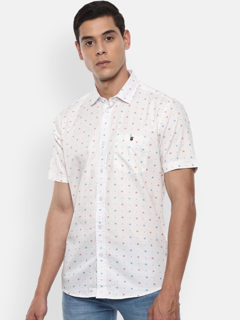 

Louis Philippe Jeans Men White Slim Fit Printed Cotton Casual Shirt