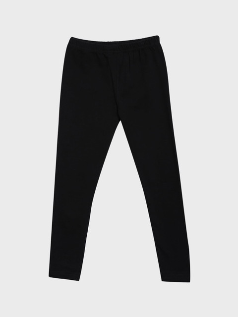 

Aomi Girls Black Solid Ankle-Length Leggings