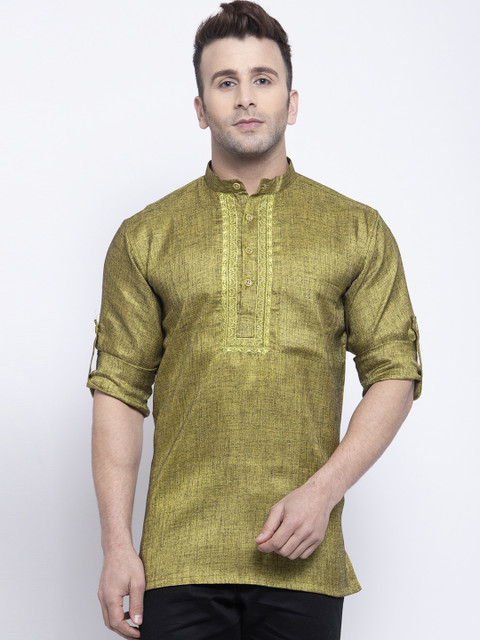 

Klotthe Men Green Solid Kurta