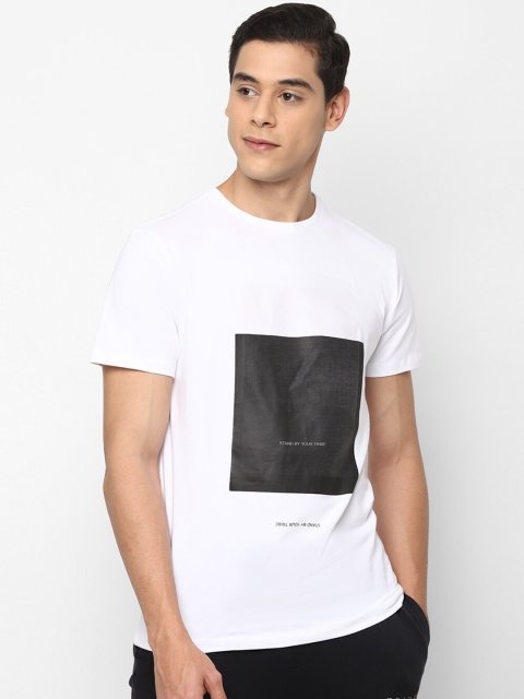 

Allen Solly Men White Colourblocked Round Neck T-shirt