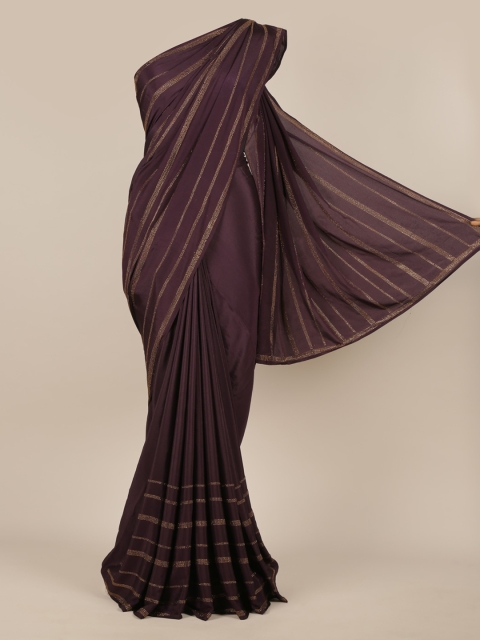 

Pothys Purple Embellished Pure Crepe Saree