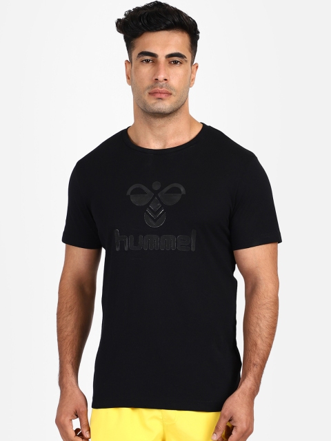 

hummel Men Black Printed Round Neck T-shirt