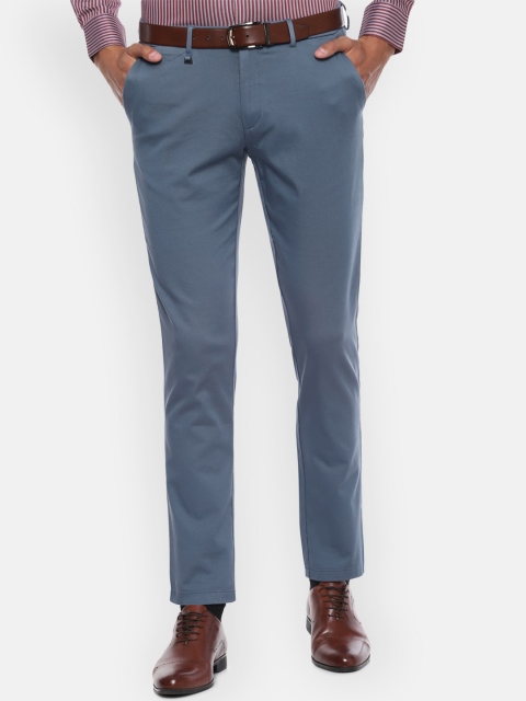 

Van Heusen Men Blue Slim Fit Solid Formal Trousers