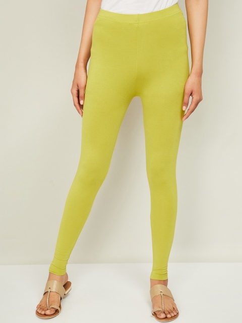 

Melange by Lifestyle Women Lime Green Solid Ankle-Length Leggings
