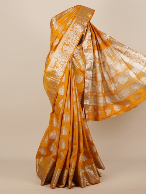 

Pothys Mustard Yellow Woven Design Jute Silk Saree