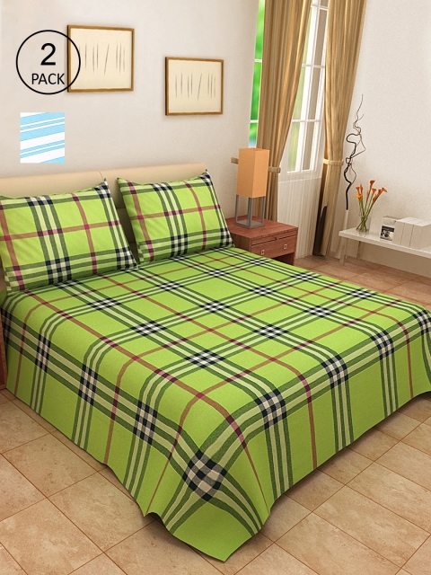 

KLOTTHE Set Of 2 Woven-Design Bed Covers With 4 Pillow Covers, Blue