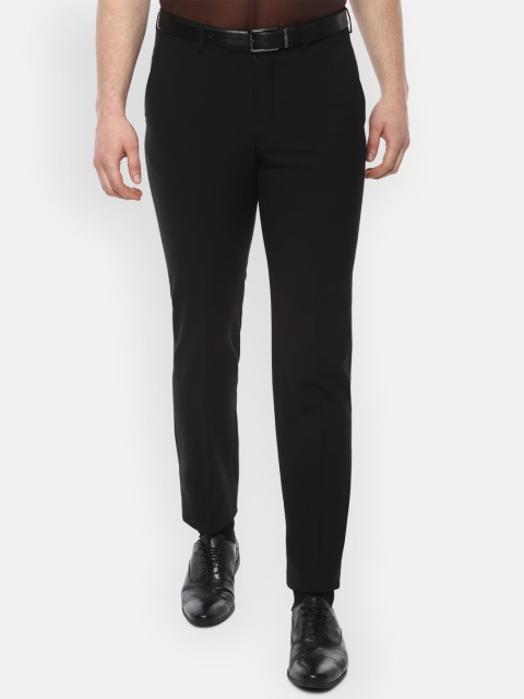 

Luxure by Louis Philippe Men Black Slim Fit Solid Formal Trousers