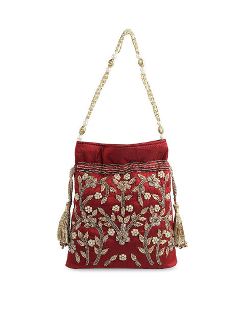 

Metro Maroon Embellished Potli