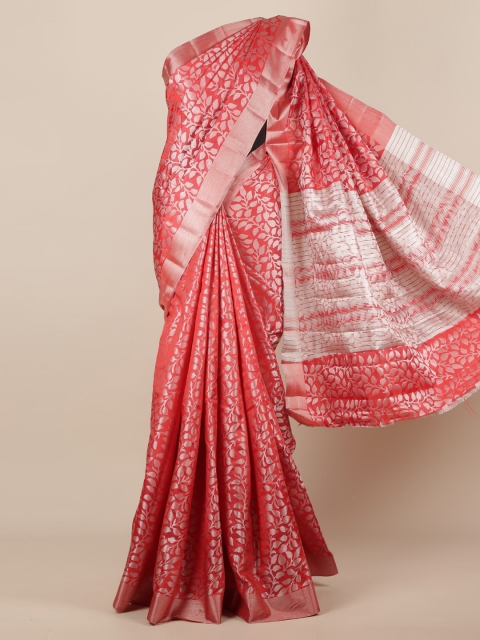 

Pothys Red Woven Design Jute Silk Saree