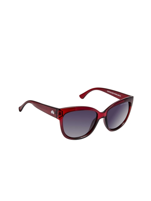 

David Blake Women Purple Lens & Red Wayfarer Sunglasses With, Maroon