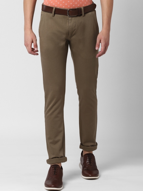 

Peter England Casuals Men Brown Skinny Fit Self Design Regular Trousers