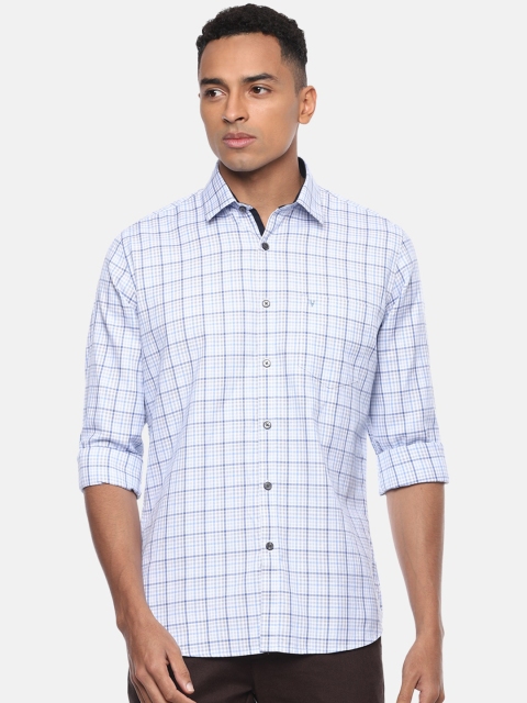 

Van Heusen Sport Men Blue & White Slim Fit Checked Cotton Casual Shirt
