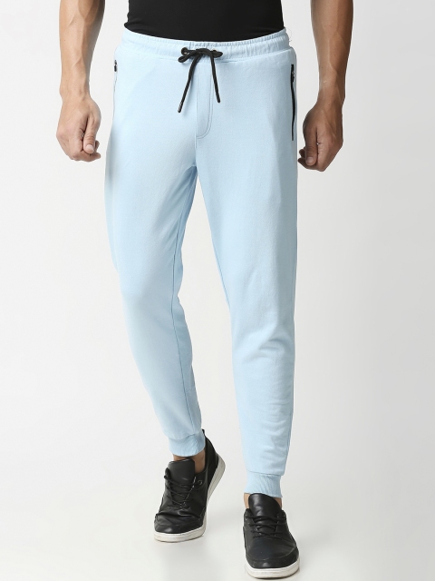 

Bewakoof Men Blue Solid Straight-Fit Joggers