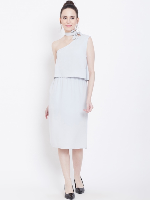 

DODO & MOA Women Grey Solid Blouson Dress
