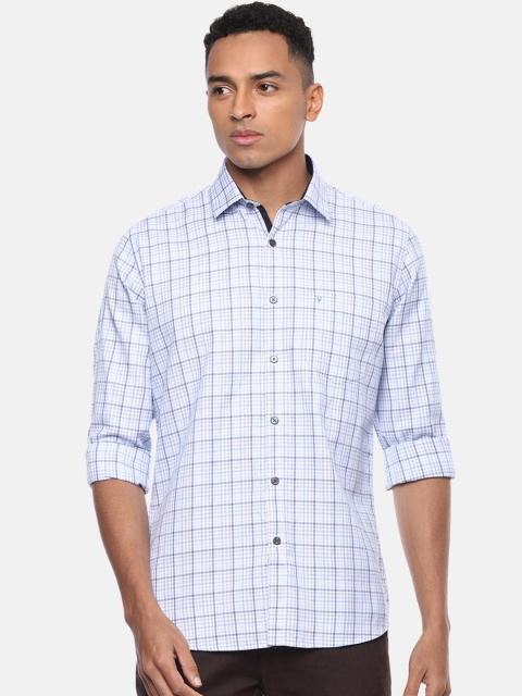 

Van Heusen Sport Men Blue Slim Fit Checked Cotton Casual Shirt