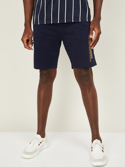 Bossini Men Navy Blue Solid Regular Fit Regular Shorts