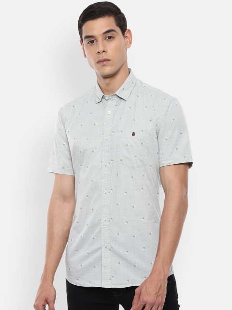 

Louis Philippe Jeans Men Grey Slim Fit Printed Cotton Casual Shirt