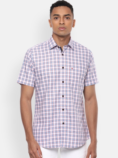 

Van Heusen Sport Men White & Blue Slim Fit Checked Casual Shirt