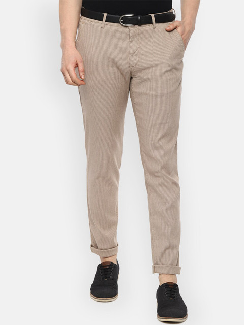 

Louis Philippe Sport Men Beige Slim Fit Self Design Regular Trousers