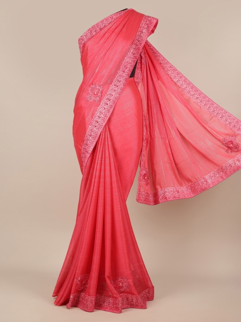 

Pothys Pink Embellished Art Silk Saree