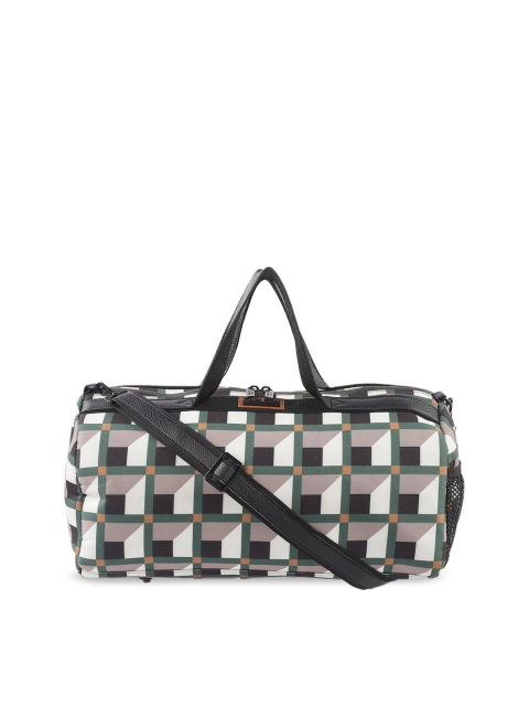 

Carlton London Black & White Printed Medium Duffel Bag