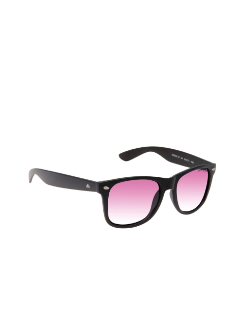 

David Blake Unisex Purple Lens & Black Wayfarer Sunglasses With