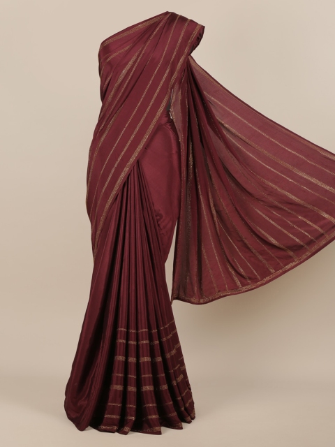

Pothys Maroon Embellished Pure Crepe Saree