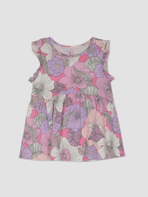 

GAP Girls Pink Floral Printed Peplum Top