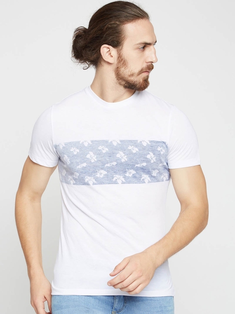 

CAMLA Men White Printed V-Neck T-shirt